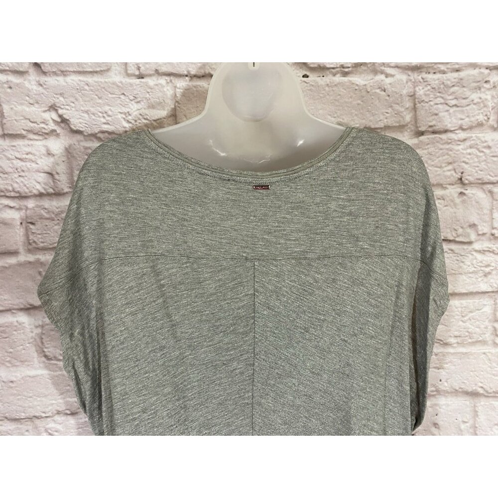 White House Black Market Gray Shimmer Silver Blouse Shirt Large Dolman 9996 - Picture 6 of 11